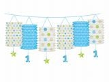 Girlanda lampióny 1.narodeniny baby-boy dots