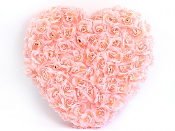 Kvetinové srdce plné-rúžova