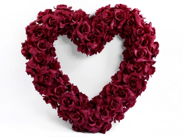 Kvetinové srdce-bordová