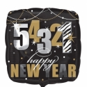 fóliový balón happy new year čierna