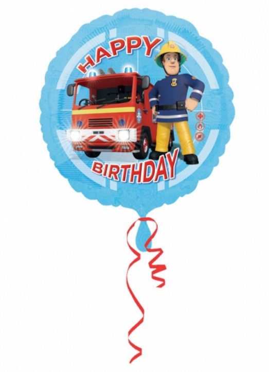 Foliový balón Požiarnik Sam Happy Birthday blue