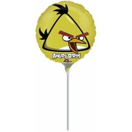 Mini fóliový balón Angry Birds žltý