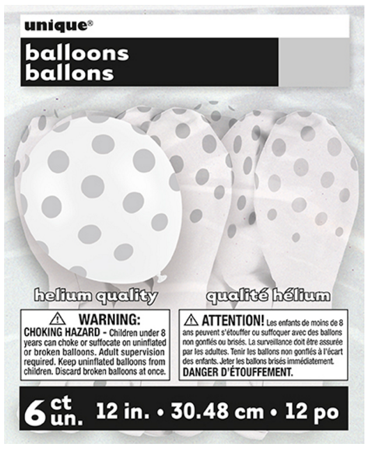 Balón biely s bodkami