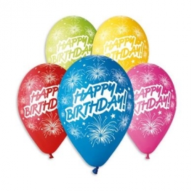 Balóny Happy Birthday latexové 10ks