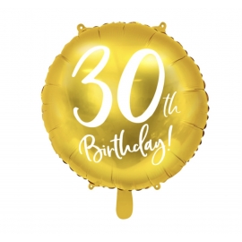 Fóliový balón výročie narodenín zlatý - 18,30,40,50,60,70
