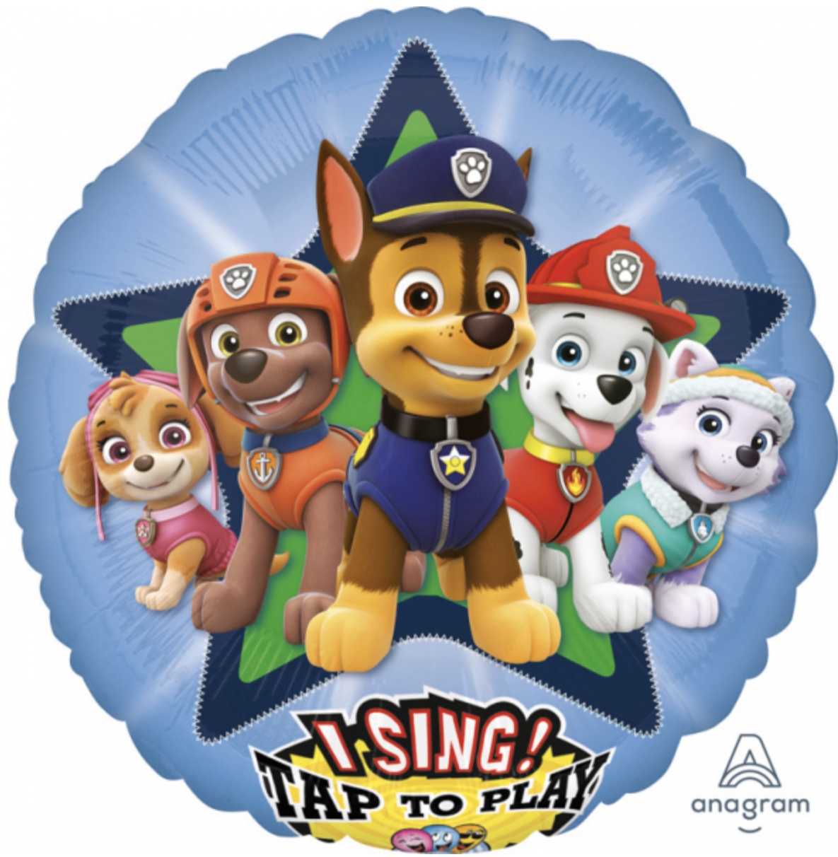 Spievajúci fóliový balón Labková patrola