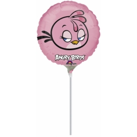 Mini fóliový balón Angry birds pink