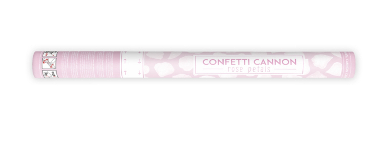 Vystreľovacie konfety 40cm biele lupene ruží