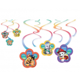 Visiace špirály Labková Patrola farebný 6ks 60cm