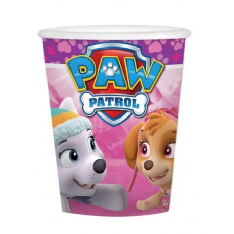 Poháre Labková patrola ružový 250ml 8ks