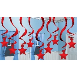 Visiace špirály stars red