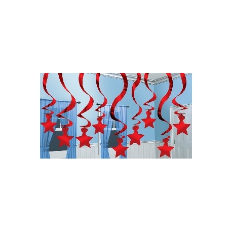 Visiace špirály stars red