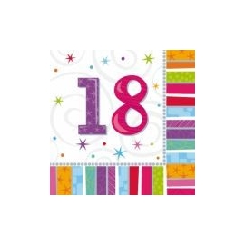 Servítky Radiant Birthday "18"