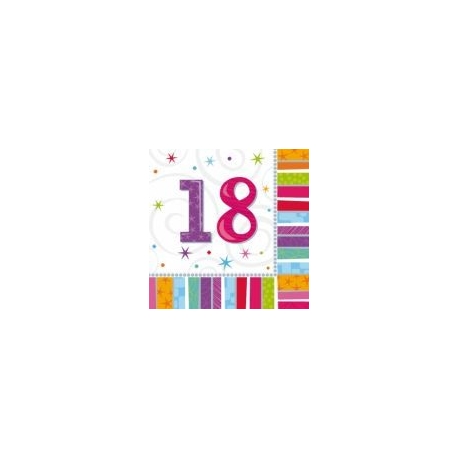 Servítky Radiant Birthday "18"